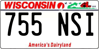 WI license plate 755NSI