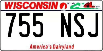 WI license plate 755NSJ