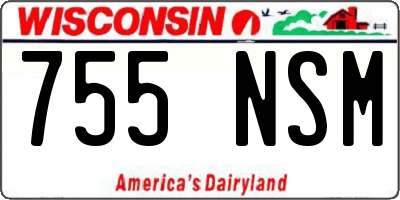 WI license plate 755NSM