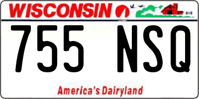 WI license plate 755NSQ