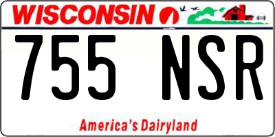 WI license plate 755NSR