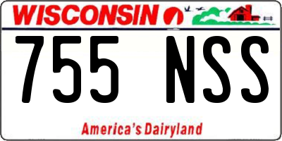 WI license plate 755NSS