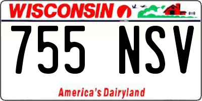 WI license plate 755NSV