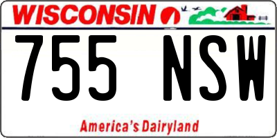 WI license plate 755NSW