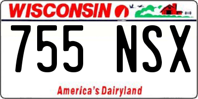 WI license plate 755NSX
