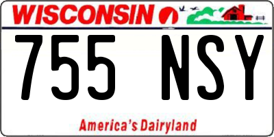 WI license plate 755NSY