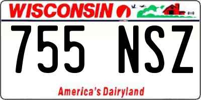 WI license plate 755NSZ