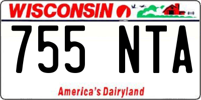 WI license plate 755NTA