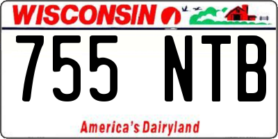 WI license plate 755NTB