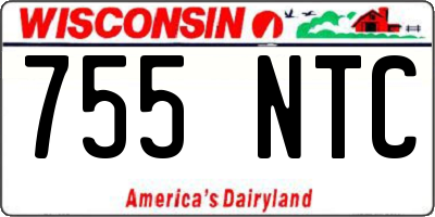 WI license plate 755NTC