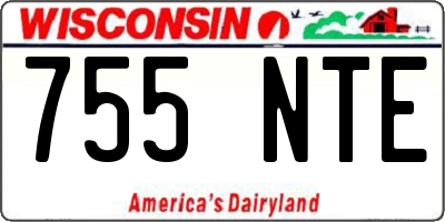 WI license plate 755NTE