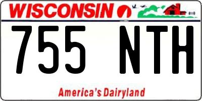 WI license plate 755NTH