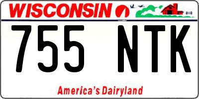 WI license plate 755NTK