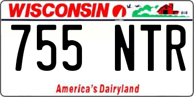 WI license plate 755NTR