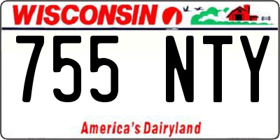 WI license plate 755NTY