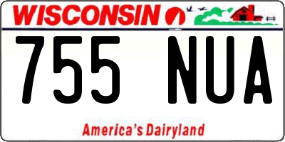WI license plate 755NUA