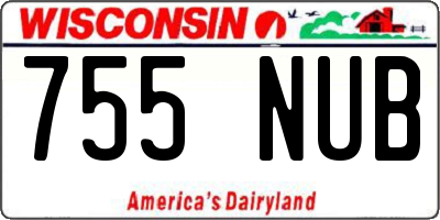 WI license plate 755NUB