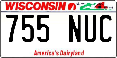 WI license plate 755NUC