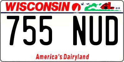 WI license plate 755NUD