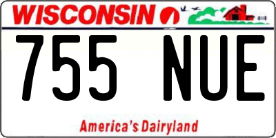 WI license plate 755NUE