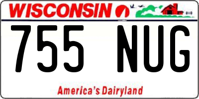 WI license plate 755NUG