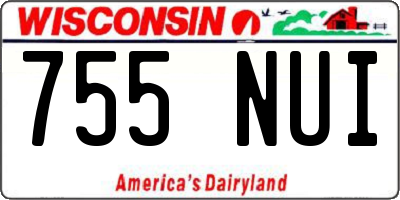 WI license plate 755NUI