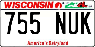 WI license plate 755NUK