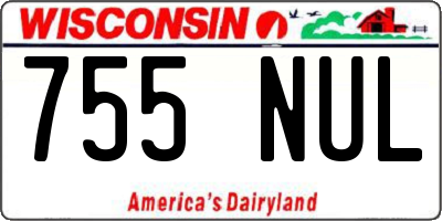 WI license plate 755NUL