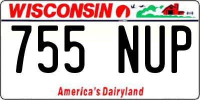 WI license plate 755NUP