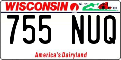 WI license plate 755NUQ