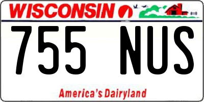WI license plate 755NUS