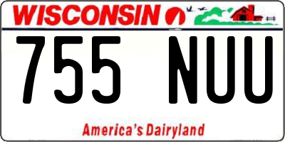 WI license plate 755NUU