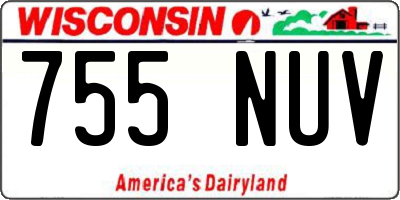WI license plate 755NUV