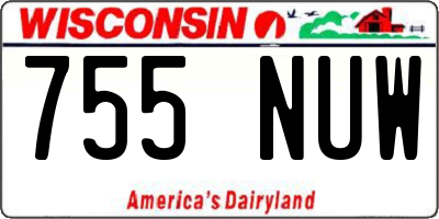 WI license plate 755NUW