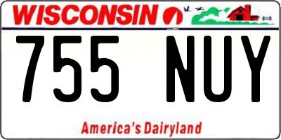 WI license plate 755NUY