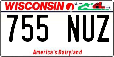 WI license plate 755NUZ