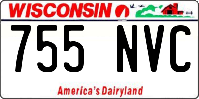 WI license plate 755NVC