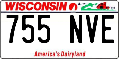 WI license plate 755NVE