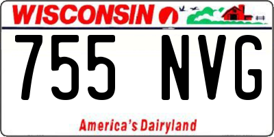 WI license plate 755NVG