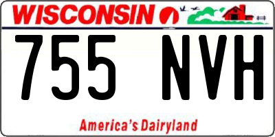 WI license plate 755NVH