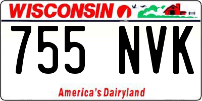 WI license plate 755NVK