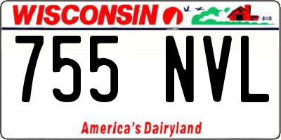 WI license plate 755NVL