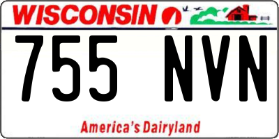 WI license plate 755NVN
