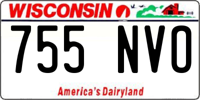 WI license plate 755NVO