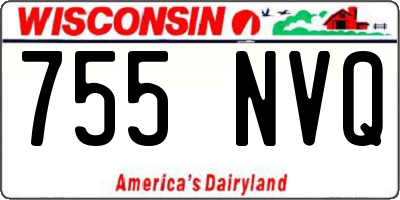 WI license plate 755NVQ