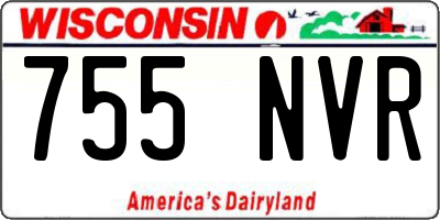 WI license plate 755NVR