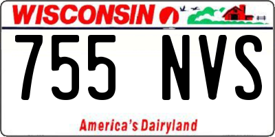 WI license plate 755NVS