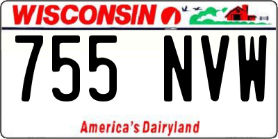WI license plate 755NVW