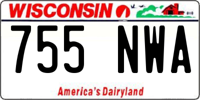 WI license plate 755NWA