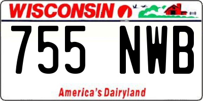 WI license plate 755NWB